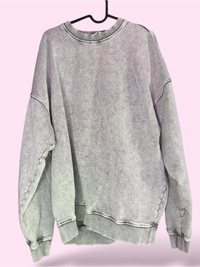 Free People Falling Forward Crewneck Sweatshirt XL Gray Oversized Pullover